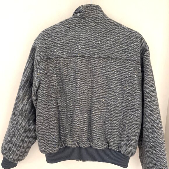 Vintage Members Only Tweed Jacket Mens 42 Large Gray Quilted Lining Retro 80s - Picture 5 of 13